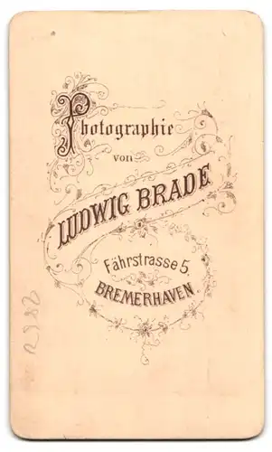 Fotografie Ludwig Brade, Bremerhaven, Fährstr. 5, Junger Herr im Anzug mit Fliege