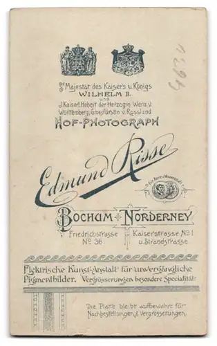 Fotografie Edmund Risse, Bochum, Friedrichstrasse 36, Bürgerliche Dame mit Hochsteckfrisur