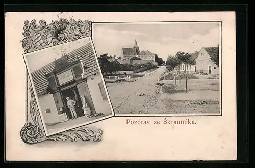 AK Stramnik, Ortsansicht, Haus Josef Formanek