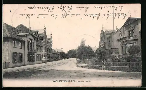 AK Wolfenbüttel, Blick in die Strasse Neuer Weg