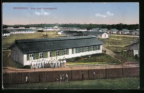 AK Nürnberg, Res.-Laz. Ludwigsfeld mit Soldaten