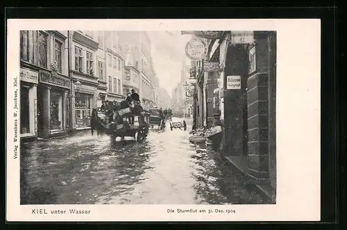 AK Kiel, Die Sturmflut am 31. Dezember 1904