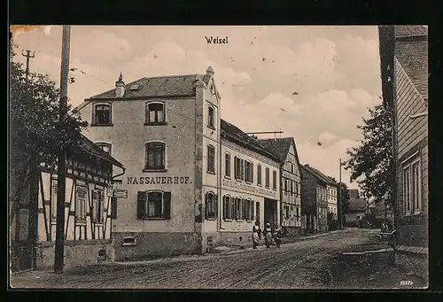 AK Weisel, Strassenpartie mit Nassauerhof