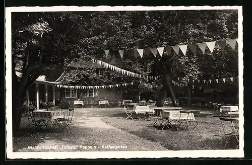 AK Kappeln / Schlei, Gasthaus Waldwirtschaft Hüholz, Kaffeegarten