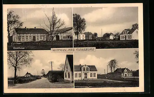 AK Wittkiel / Kappeln, Gasthaus Onkel Hannes, Ortspartie, Strassenpartie