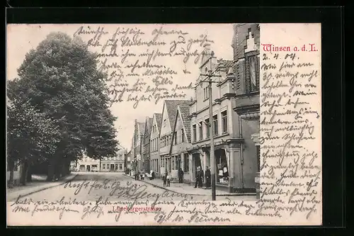 AK Winsen a. d. L., Lüneburgerstrasse mit Einwohnern
