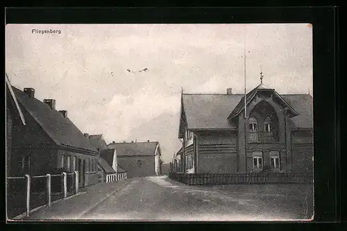 AK Fliegenberg, Strasse mit Häusern