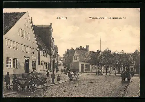 AK Kiel, Strassenpartie Walkerdamm-Bäckergang, Alt-Kiel