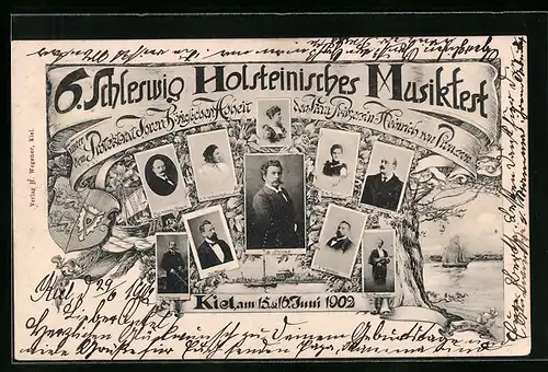 AK Kiel, 6. Schleswig Holsteinisches Musikfest am 15. und 16. Juni 1902