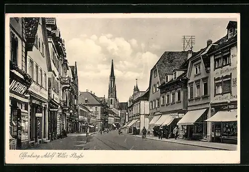 AK Offenburg, Partie in der Strasse