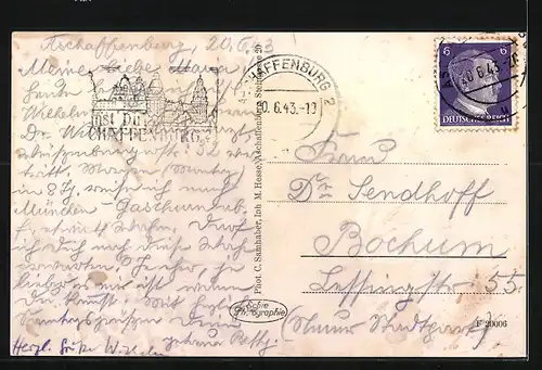 AK Aschaffenburg, Partie in der Dalbergstrasse