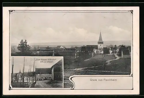 AK Flarchheim, Gasthaus Zum Kaiser Wilhelm, Ortsansicht