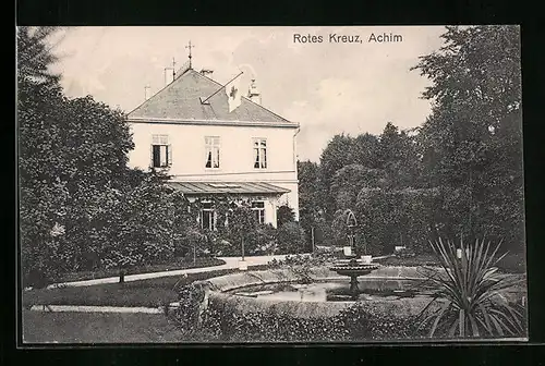 AK Achim, Rotes Kreuz mit Brunnen