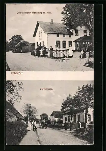 AK Fahrdorf, Colonialwaren-Handlung H. Hinz, Dorfstrasse