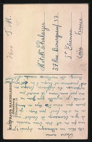 AK Offenburg, Kaufhaus Handelshof, Hauptstrasse 72