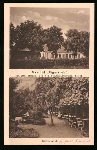 AK Steinfeld /Schleswig, Gasthof Jägersruh mit Garten