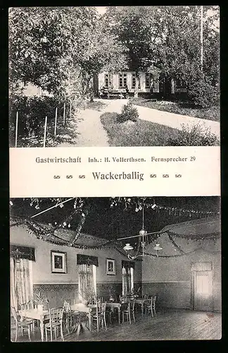 AK Wackerballig, Gasthaus von H. Vollerthsen