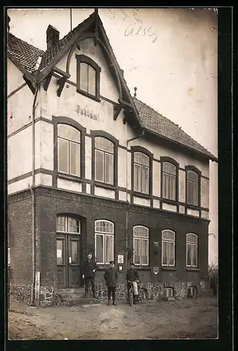 Foto-AK Uelsby, Postamt 1930