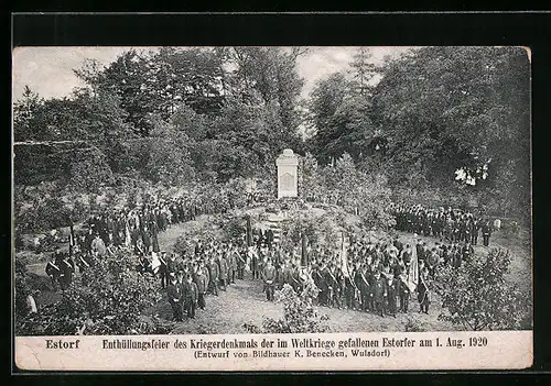 AK Estorf, Enthüllungsfeier des Kriegerdenkmals 1920