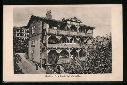 AK Sassnitz a. Rg., Hotel Villa Otto, Bes. Fritz Koch