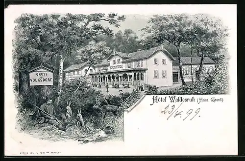 Künstler-AK Volksdorf, Hotel Waldesruh
