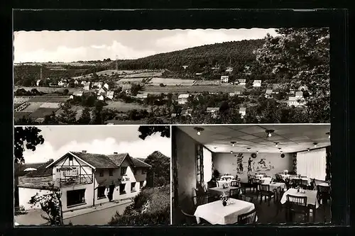 AK Kortelshütte im Odenwald, Gasthaus und Pension Zum Adler, im Gastraum, Ortstotale