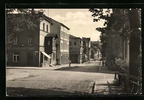 AK Sangerhausen, Strasse vor dem Kaffeehaus Kolditz