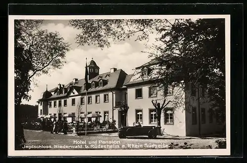 AK Rüdesheim a. Rhein, Hotel und Pension Jagdschloss Niederwald