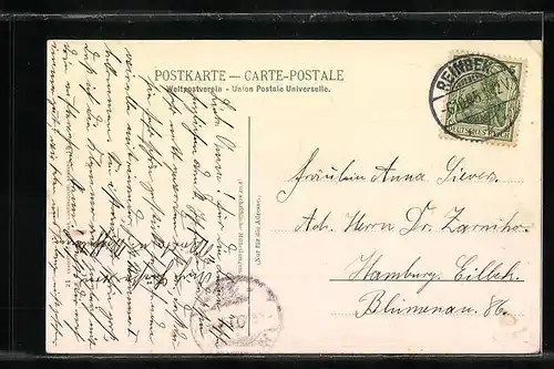 AK Reinbek, Partie am Mühlenteich, Villenansichten