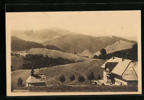 AK Schauinsland, Gasthof und Pension Giesshübel, Kapelle und Belchenblick