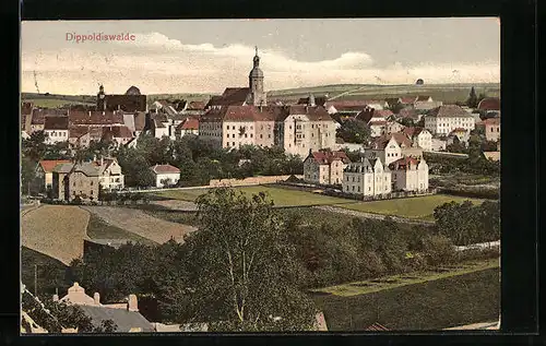 AK Dippoldiswalde, Generalansicht mit Blick zur Kirche