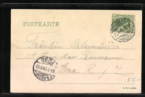 AK Rochlitz, Uferpartie an der Mulde, Blick zur kirche