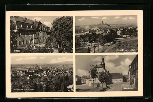 AK Schlotheim i. Thüringen, Teilansicht von Osten und Süden, am Schloss, auf dem Marktplatz