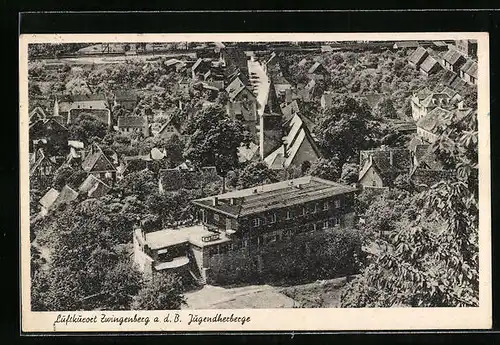 AK Zwingenberg a. d. B., Fliegeraufnahme der Jugendherberge