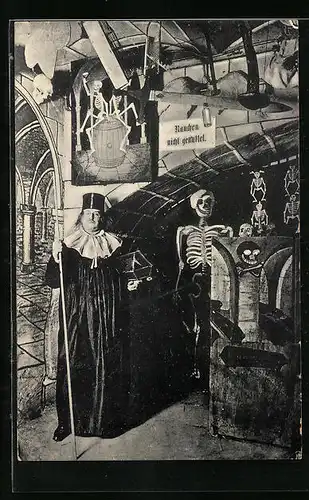 AK Dresden, Kreuzstrasse 11, Josephus Linke, in den Katakomben