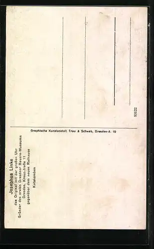 AK Dresden, Kreuzstrasse 11, Josephus Linke, in den Katakomben