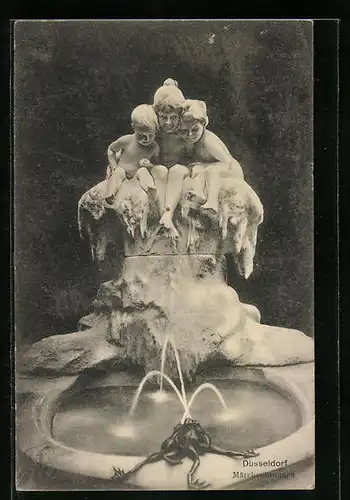 AK Düsseldorf, am Märchenbrunnen