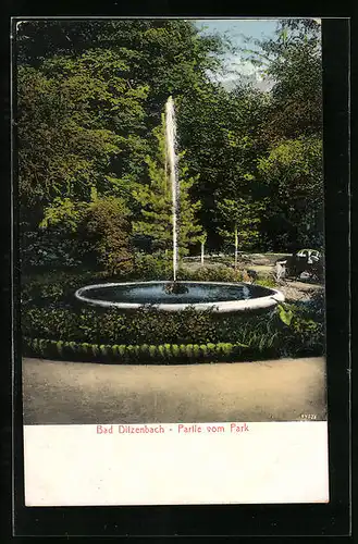 AK Bad Ditzenbach, Brunnen im Park