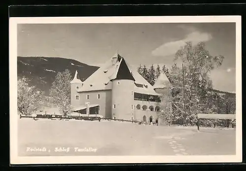 AK Radstadt, vor dem winterlichen Schloss Tandalier