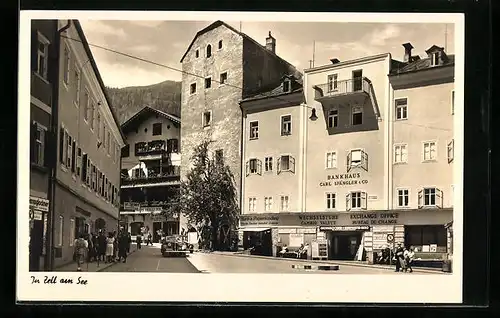 AK Zell am See, Bankhaus Spängler & Co am Stadtplatz