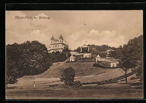 AK Maria-Plain bei Salzburg, Blick zur Wallfahrtsbasilika