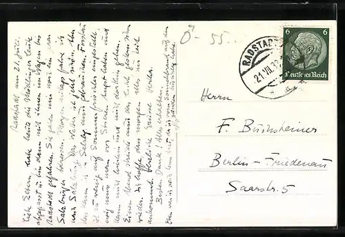 AK Radstadt, Blick zur Kirche im Ort