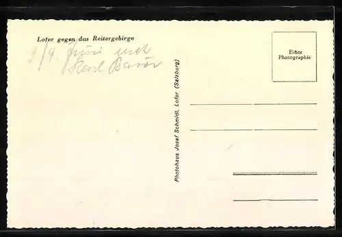 AK Lofer, Totalansicht gegen das Reitergebirge