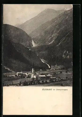 AK Krimml in Oberpinzgau, Ortstotale, Blick auf die Kirche