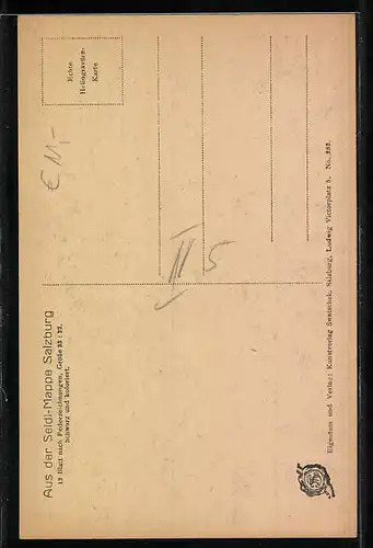 Künstler-AK Salzburg, auf St. Petersfriedhof und im Stiftskeller