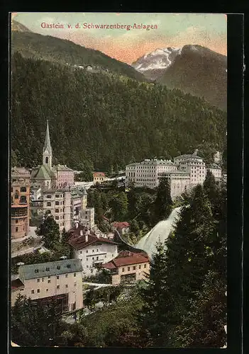 AK Bad Gastein, Generalansicht v. d. Schwarzenberg-Anlagen