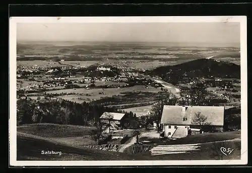 AK Salzburg, Panoramaansicht der Stadt, Erholungsheim und Ausflugsort Erentrudisalpe