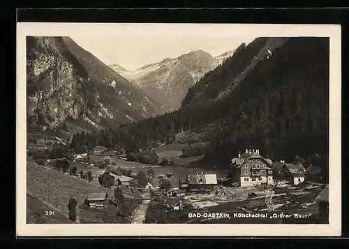 AK Badgastein, Grüner Baum, Blick ins Kötschachtal