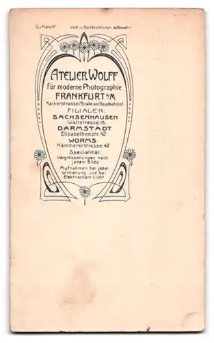Fotografie Atelier Wolff, Darmstadt, Elisabethenstr. 42, Portrait stattlicher Herr mit Schnurrbart