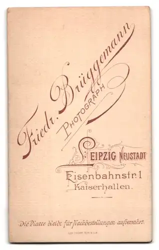 Fotografie Friedr. Brüggemann, Leipzig, Eisenbahnstr. 1, Portrait süsses Kleinkind im niedlichen Kleidchen